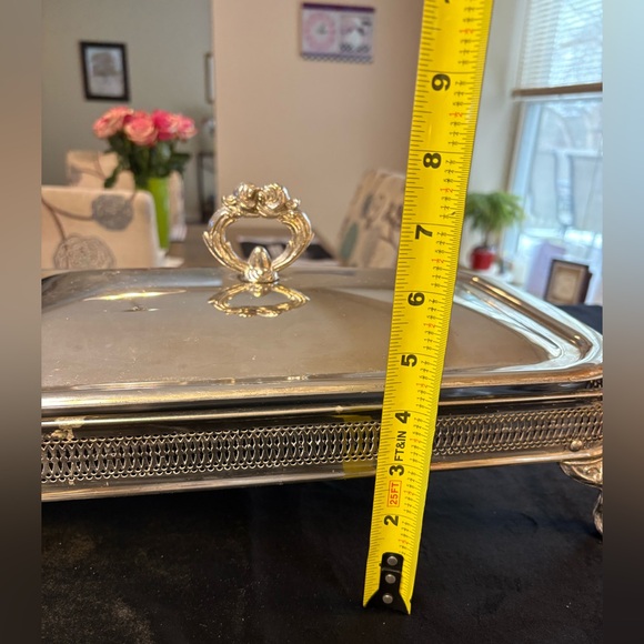 Vintage Silver-Plated Chafing Dish, Featuring Ornate legs and handle - Picture 10 of 13